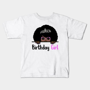 Birthday Girl Melanin Afro Kids T-Shirt